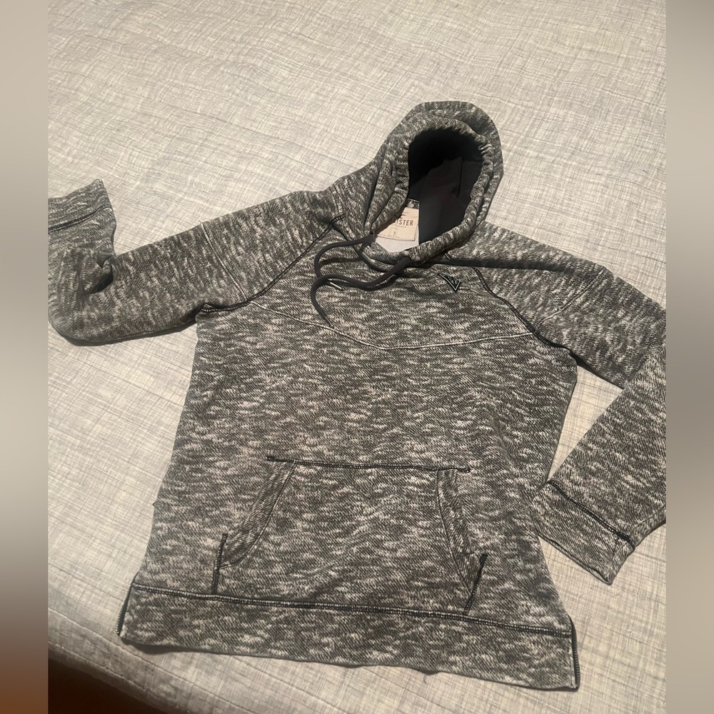 Hollister hoodie sweatshirt Small Men’s zip up sides kangaroo pocket b&w unisex